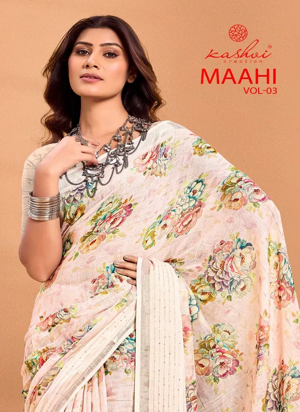 Maahi Vol 3 By Kashvi Linen Printed Saree Wholesale Shop In Surat