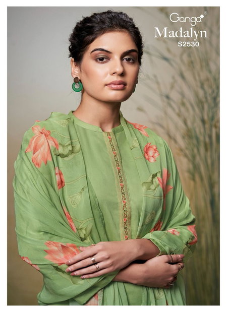 Madalyn 2530 By Ganga Embroidery Heavy Premium Cotton Dress Material Wholesale Shop In Surat