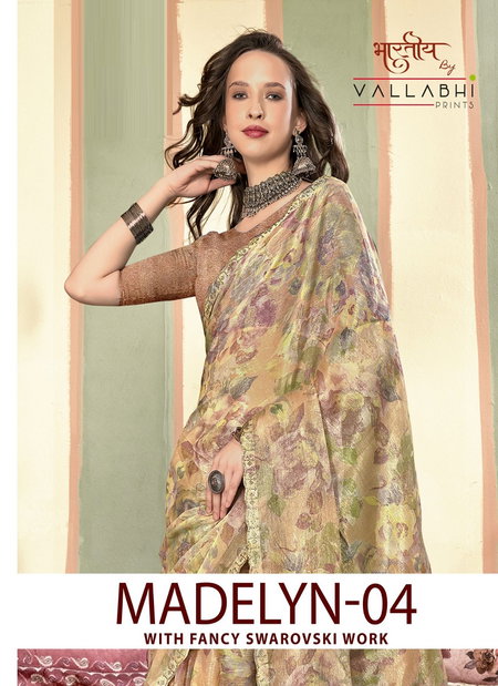 Madelyn 04 By Vallabhi Printed Chiffon Sarees Wholesale Market In Surat
