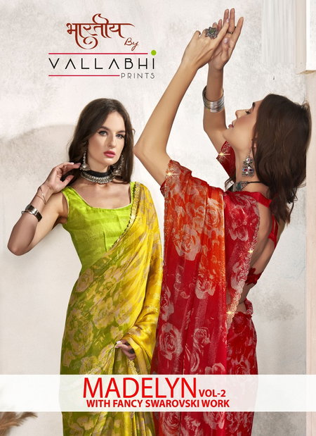 Madelyn By Vallabhi Printed Daily Wear Chiffon Sarees Wholesale Market
