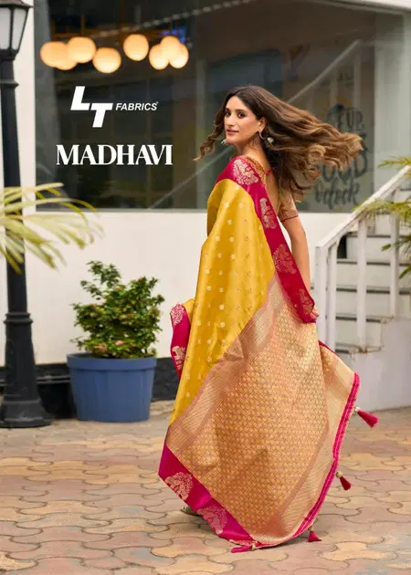 Madhavi By LT Weaving Satin Embroidery Sarees Exporters In India
