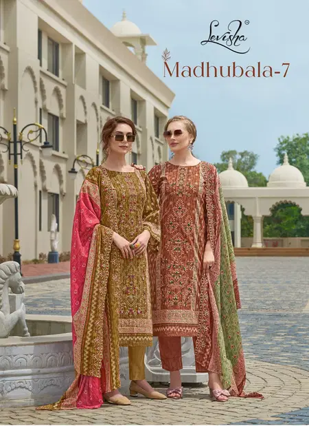 Madhubala 7 By Levisha Cambric Lawn Cotton Wholesale Dress Material In India