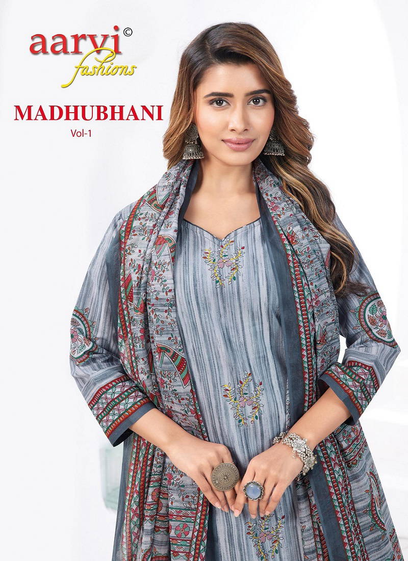 Madhubhani Vol 1 By Aarvi Cotton Printed Kurti With Bottom Dupatta Wholesale Shop In Surat Catalog