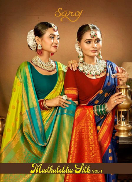 Madhulekha Silk Vol 1 By Saroj Soft Silk Traditional Saree Wholesale Market In Surat