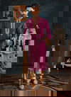 Magenta Banarasi Silk Kurta Pajama 7764