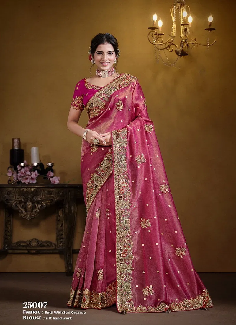 Magenta Rajasvi By Mahotsav Designer Wedding Wear Saree Orders In India Catalog