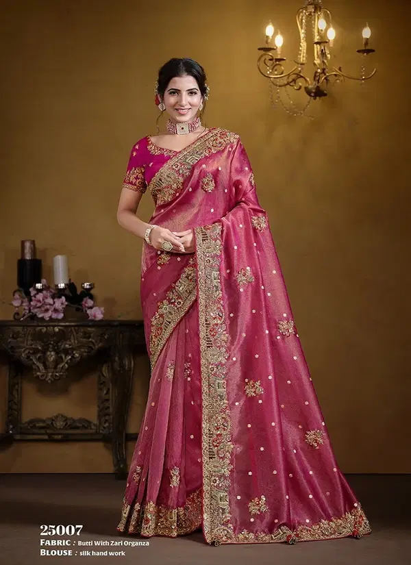 Magenta Rajasvi By Mahotsav Designer Wedding Wear Saree Orders In India