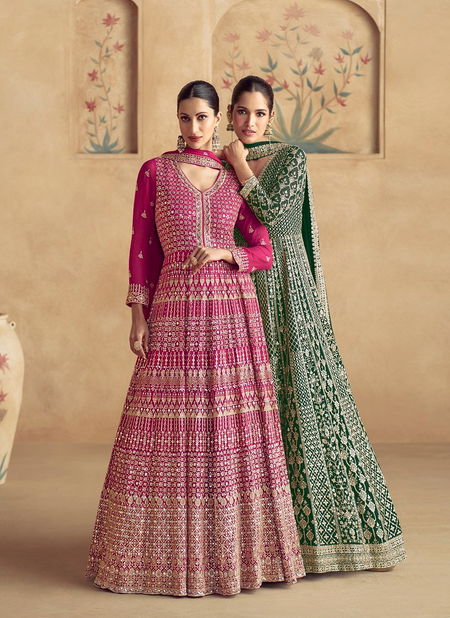 Maharani By Aashirwad Georgette Gown With Dupatta Wholesalers In Delhi Catalog