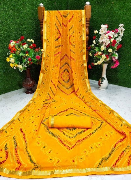 Mahek 22 Latest daily Wear Casual Wear Chiffon Bandhani Printed Saree Collection
 Catalog