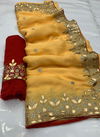 Mahek 67 Heavy Festive Wear Designer Gota Work Georgette Saree Collection