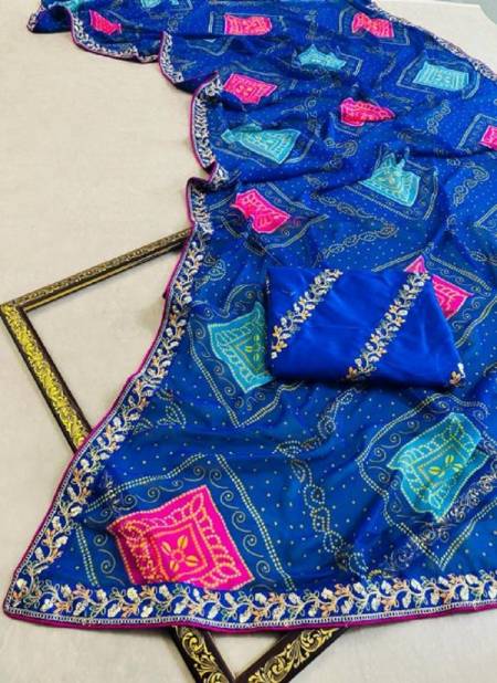 Mahek 81 Designer New Fancy Casual Wear Bandhani Print Georgette Saree Collection