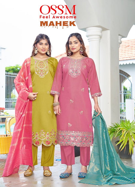 Mahek Vol 2 By Ossm Roman Shimmer Online Kurti With Bottom Dupatta Wholesale