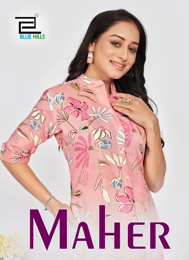 Maher By Blue Hills Rayon Printed Wholesale Kurtis Suppliers In Mumbai