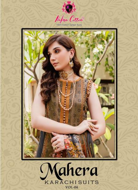 Mahera Vol 4 By Nafisa Printed Karachi Cotton Dress Material Wholesale Clothing Suppliers In India
 Catalog