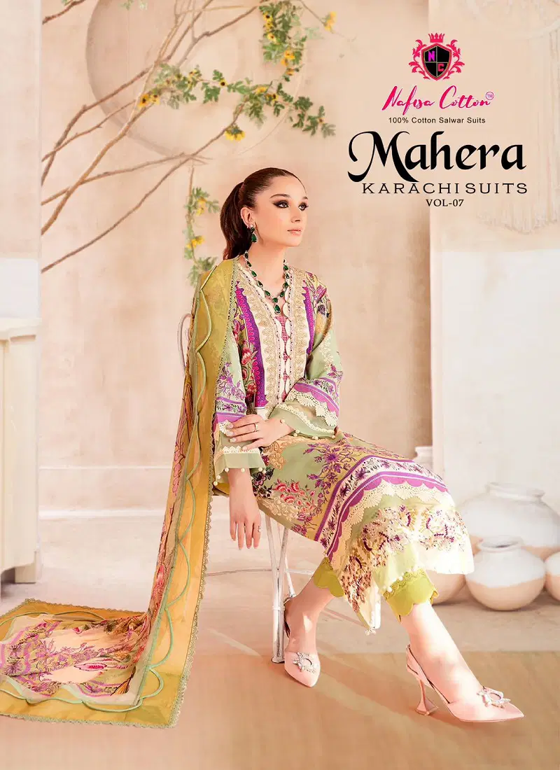 Mahera Vol 7 By Nafisa Karachi Cotton Dress Material Wholesale Price In Surat
 Catalog