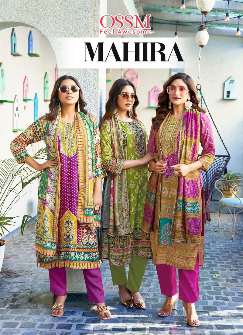 Mahira By Ossm Viscose Muslin Printed Readymade Suits Wholesale Online Catalog