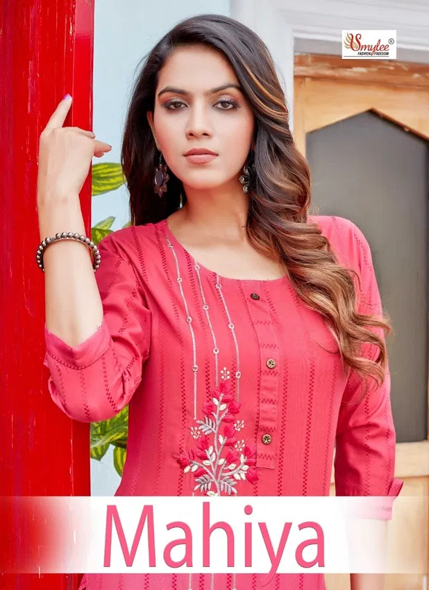 Mahiya By Rung Straight Cut Rayon Embroidery Kurtis Wholesale Shop In Surat