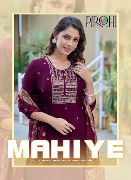 Mahiye By Pirohi Viscose Silk Banarasi Dupatta Readymade Suits