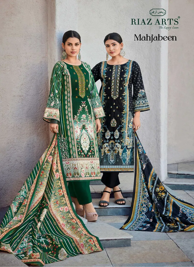 Mahjabeen By Riaz Arts Lawn Digital Printed Dress Material Exporters In India