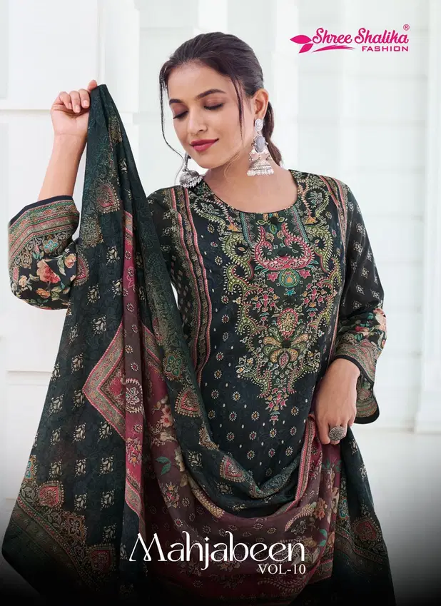 Mahjabeen Vol 10 By Shree Shalika Cotton Embroidery Salwar Suits Orders In India