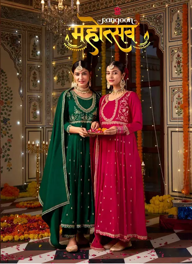 Mahotsav By Rangoon Silk Embroidery Readymade Suits Suppliers In India