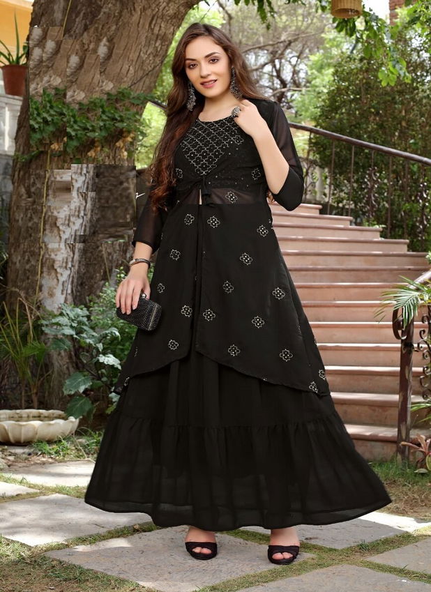 Maira Greesha 2 Heavy Georgette Fancy party Wear Top And Skirt With Jacket Collection