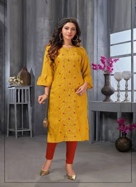 Maira Titlee 4 Heavy Party Wear Rayon Embroidery Kurti Collection Catalog