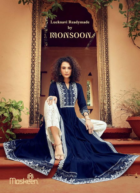 MAISHA MONSOON Latest Heavy Designer Festive Wear Fancy Rayon Printed And Handwork Palazzo With Kurtis Readymade Collection Catalog