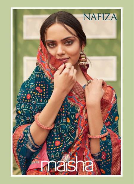 MAISHA NAFIZA Fancy Festive Wear Pure dola Jacquard Buti  with Embroidery And Hand Work Top With Digital Print Dupatta Collection Catalog