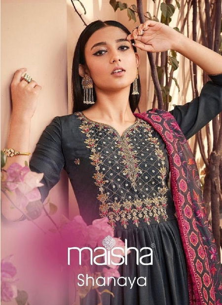 MAISHA SHANAYA Latest fancy designer festive Wear Pure Maslen With Hand Work And Beautiful Tassels On Back Readymade Salwar Suit Collection Catalog