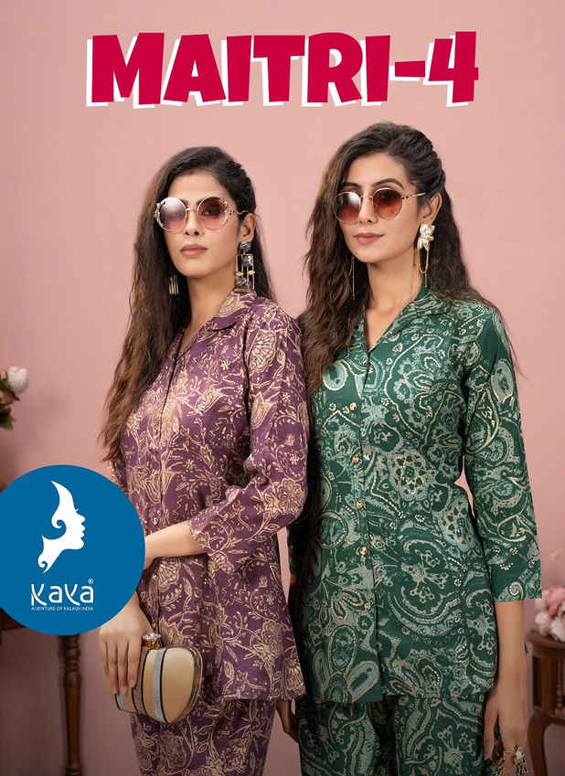 Maitri Vol 4 By Kaya Printed Western Cord Set Top With Bottom Wholesale Online
