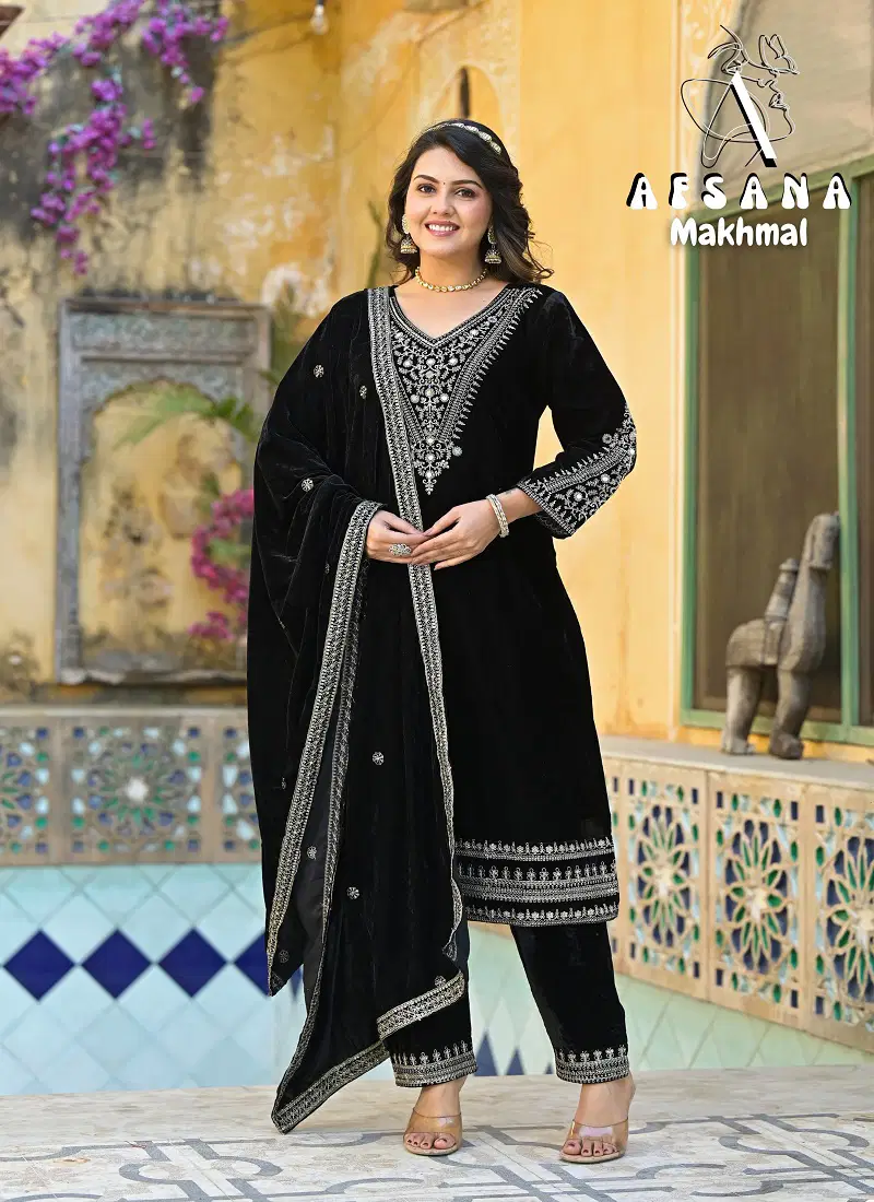 Makhmal By Afsana Velvet Embroidery Readymade Suits Suppliers In India Catalog