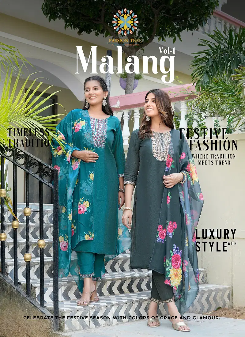 Malang Vol 1 By Passion Tree Shimmer Silk Readymade Suits Wholesale Shop In Surat
 Catalog