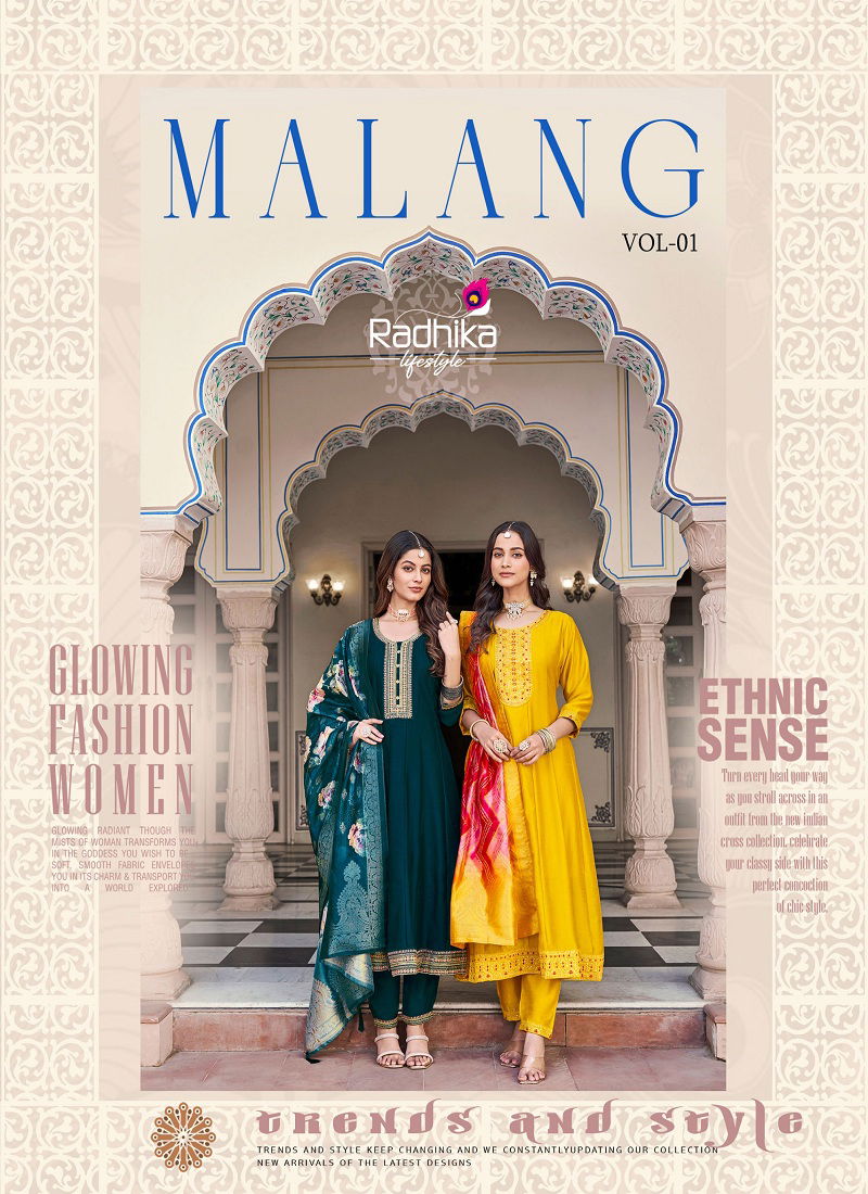 Malang Vol 1 By Radhika Vichitra Silk Designer Kurti With Bottom Dupatta Orders In India Catalog