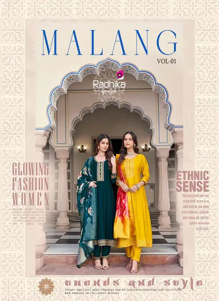 Malang Vol 1 By Radhika Vichitra Silk Designer Kurti With Bottom Dupatta Orders In India