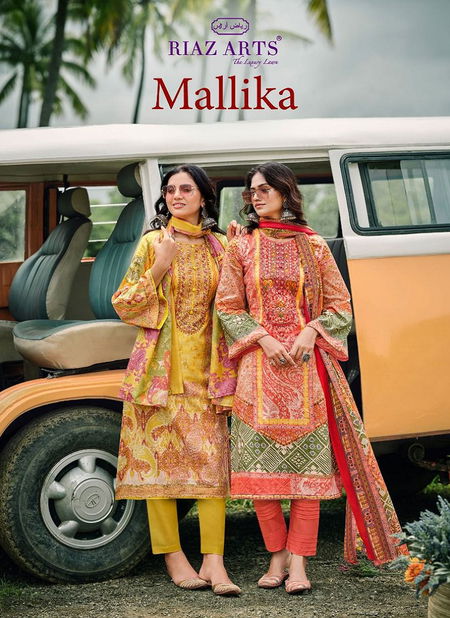 Mallika By Riaz Arts Karachi Lawn Digital Printed Dress Material Orders In India Catalog