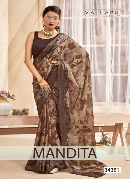 Manditi By Vallabhi Brasso Printed Online Daily Wear Saree Wholesale