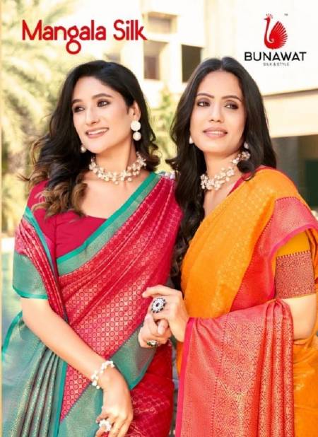 Mangala Silk By Bunawat Wedding Wear Banarasi Sarees Wholesale Shop In Surat
 Catalog