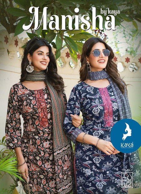 Manisha By Kaya Cotton Straight Cut Kurti With Bottom Dupatta Exporters In India