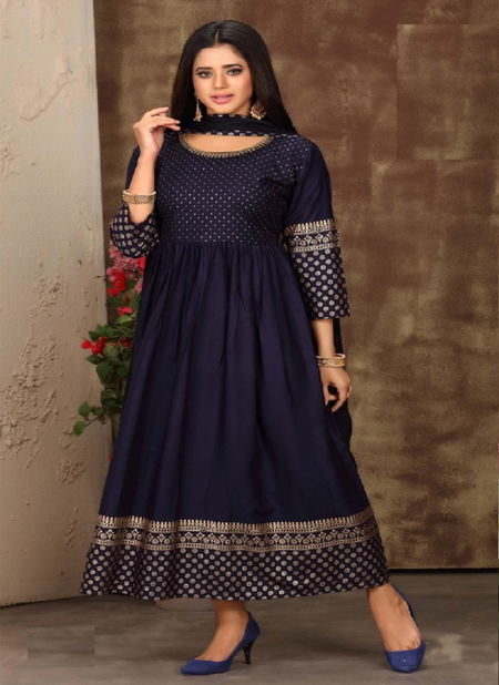 Manjeera Fashion Albeli Ethnic Wear Designer Anarkali Long Kurtis With Dupatta Collection
 Catalog