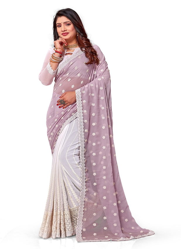 Mannat By Utsav Nari Georgette Embroidery Saree Suppliers In India