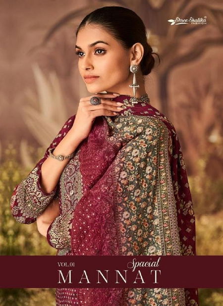 Mannat Special Vol 1 By Shree Shalika Embroidery Printed Cotton Salwar Suits Wholesale Online Catalog