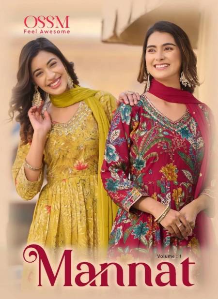 Mannat Vol 1 By Ossm 101 To  106 Foil Printed Readymade Suits Wholesale Price In Surat
