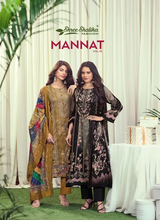 Mannat Vol 10 By Shree Shalika Printed Lawn Cotton Dress Material Wholesale Online
