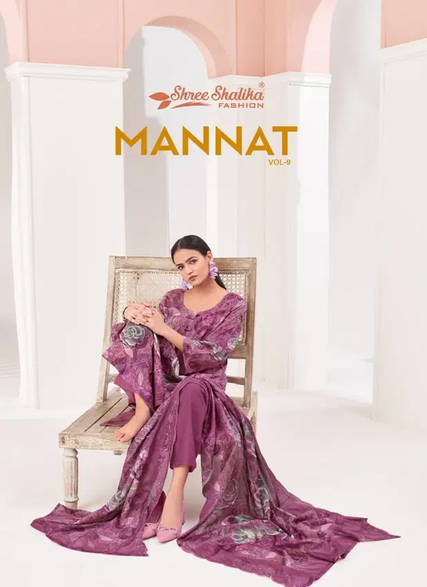 Mannat Vol 9 By Shree Shalika Digital Printed Lawn Cotton Dress Material Wholesale Online
