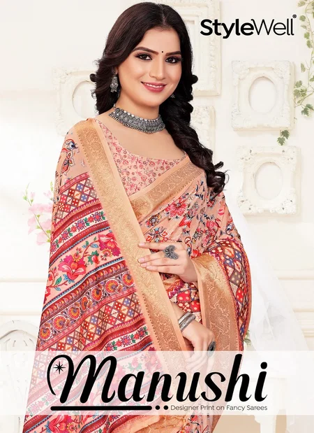 MANUSH Manushi By Stylewell Designer Digital Printed Sarees Wholesale Price In Surat