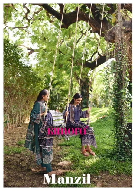 Manzil Vol 85 By Kimora Lawn Cotton Printed Pakistani Salwar Suits

