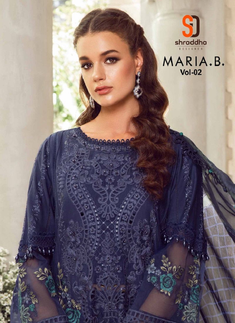 Maria B Lawn Vol 2 By Shraddha Embroidery Pure Cotton Pakistani Suits Wholesale Market In Surat Catalog