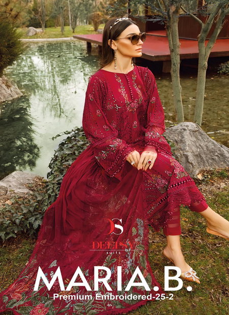 Maria B Premium Embroidered 25 by Deepsy Cotton Dupatta Pakistani Suits Wholesale
