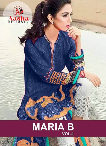 Maria B Vol 1 By Aasha Cotton Printed Pakistani Salwar Suits Wholesale Price In Surat
 Catalog